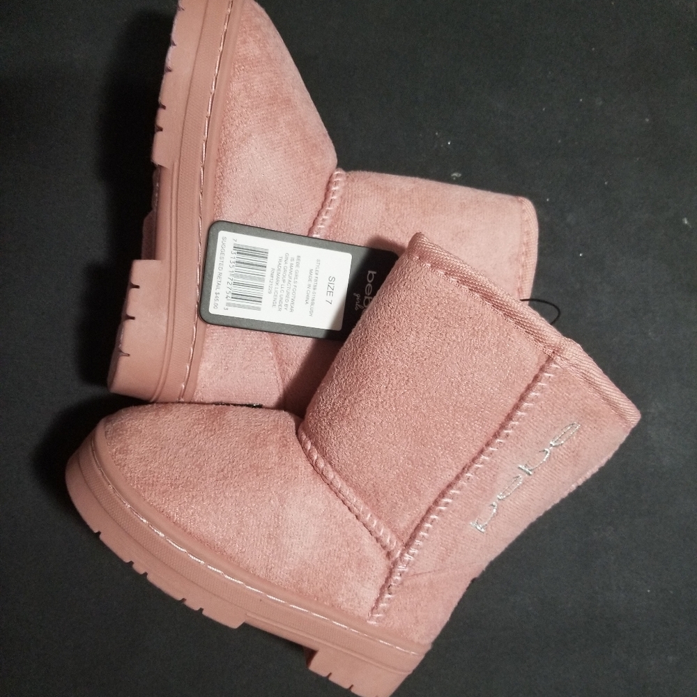 Faux Suede Boots Blush Pink Girls size 7